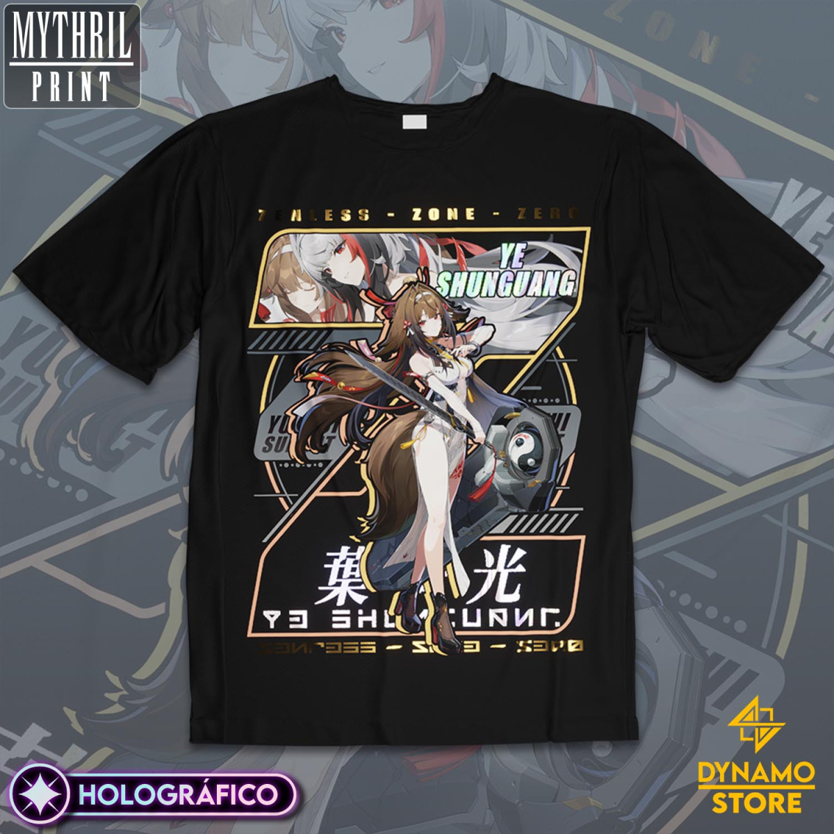 Ye Shunguang - Zenless Zone Zero - Polera Holográfica - MYTHRIL PRINT