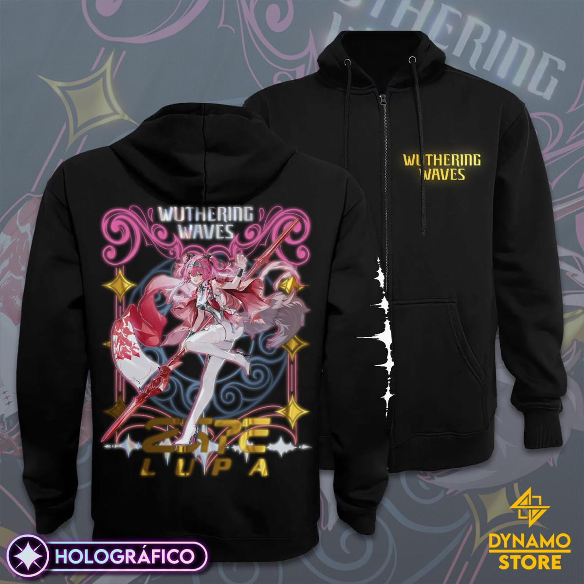 Lupa - Wuthering Waves - Poleron Holográfica - MYTHRIL PRINT