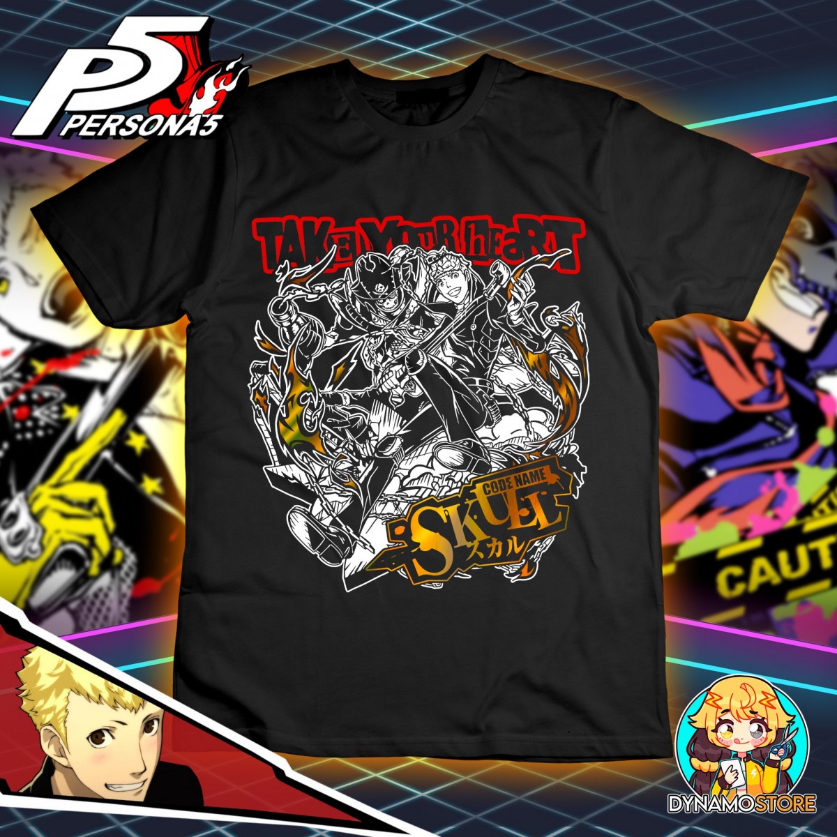 Skull - Persona 5 - Polera Holográfica