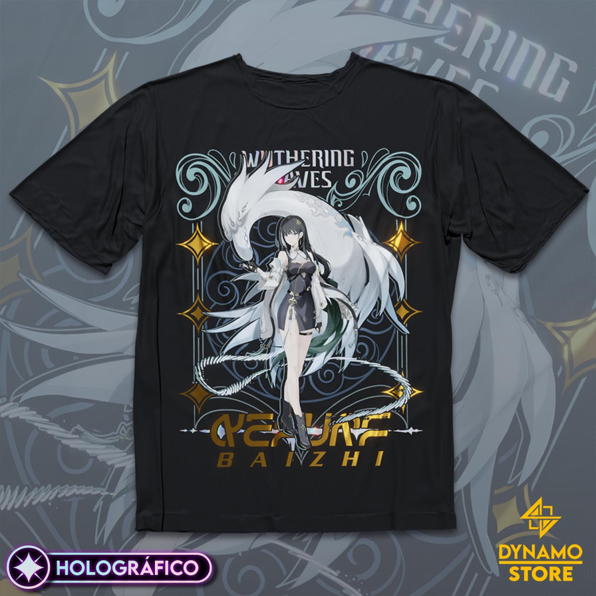 Baizhi - Wuthering Waves - Polera Holográfica - MYTHRIL PRINT