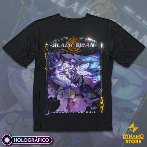 Black Swan - Honkai Star Rail - Polera Holográfica - MYTHRIL PRINT