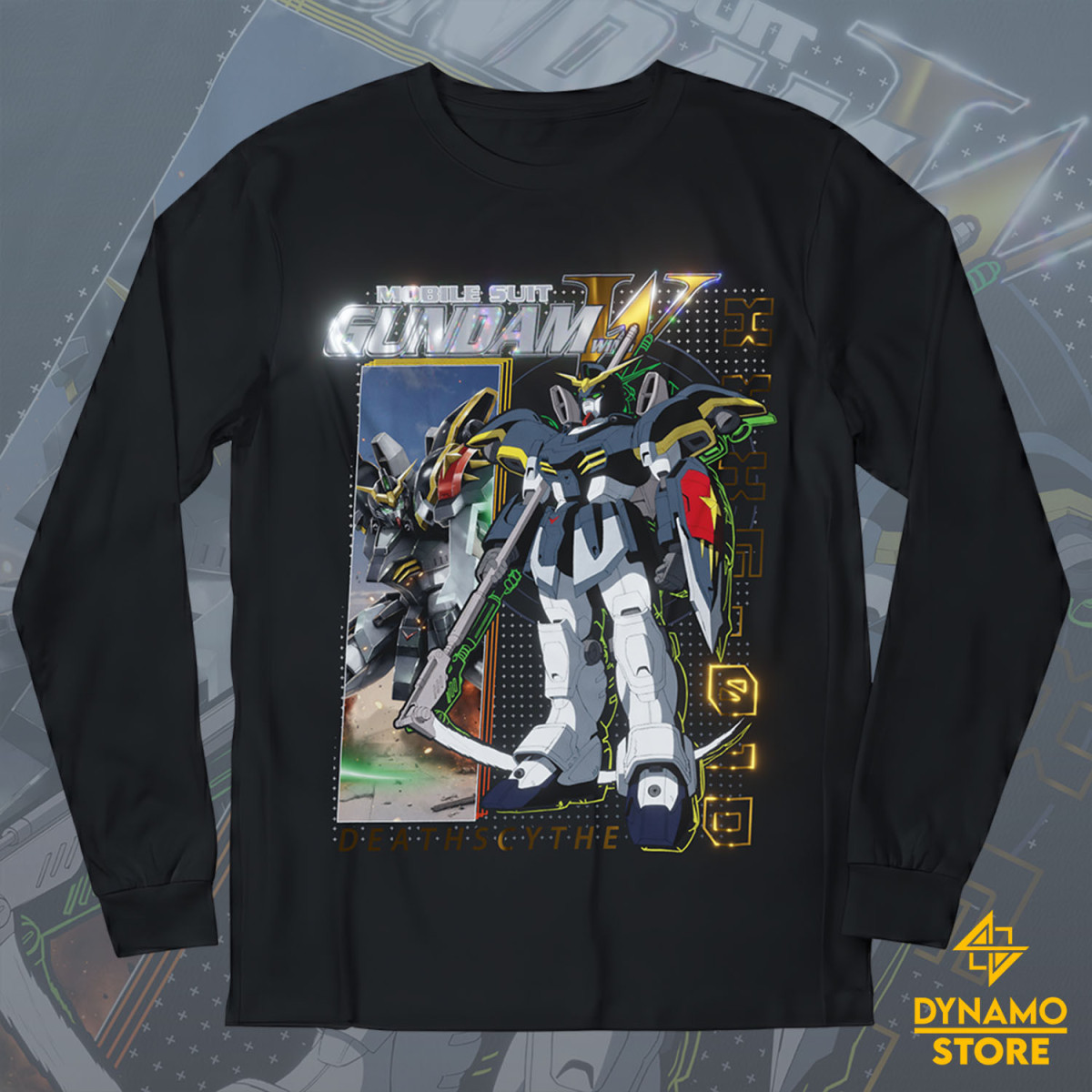 XXXG 01D Gundam Deathscythe - Mobile Suit Gundam Wing - Polera Manga Larga Holográfica - MYTHRIL PRINT
