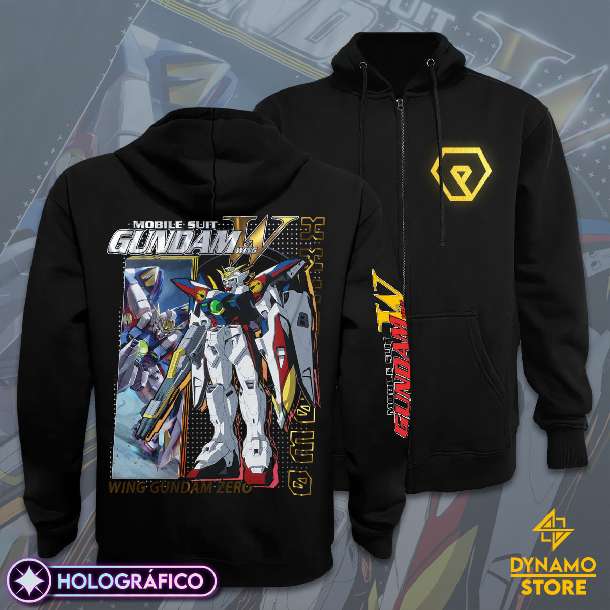 XXXG 00W0 Wing Gundam Zero - Mobile Suit Gundam Wing - Poleron Holográfica - MYTHRIL PRINT