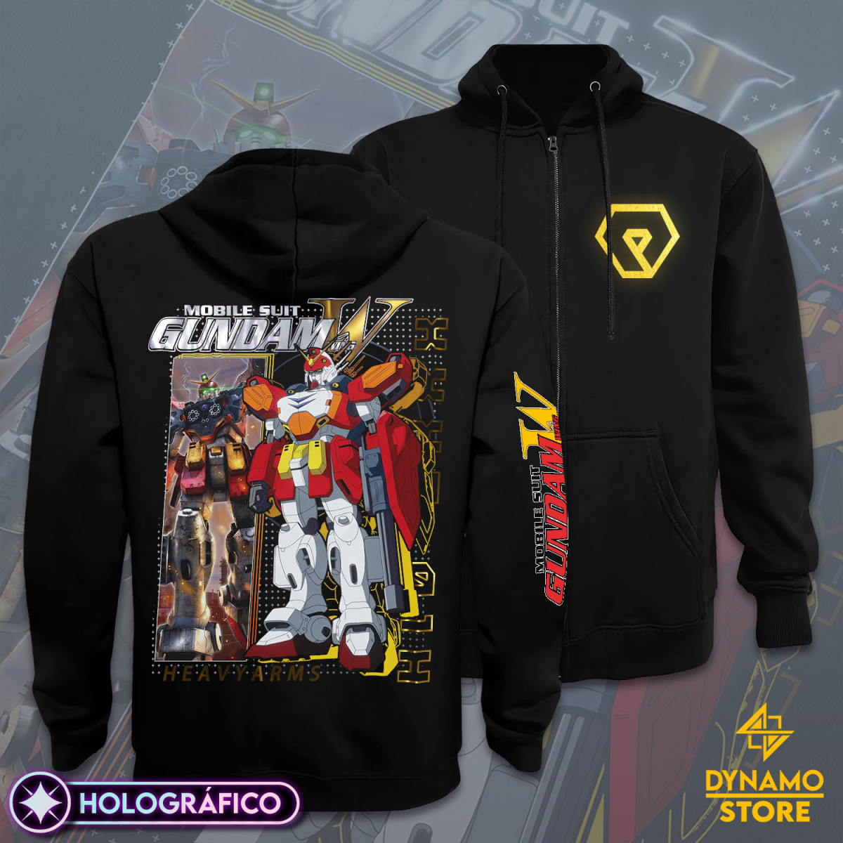 XXXG 01H Gundam Heavyarms - Mobile Suit Gundam Wing - Poleron Holográfica - MYTHRIL PRINT