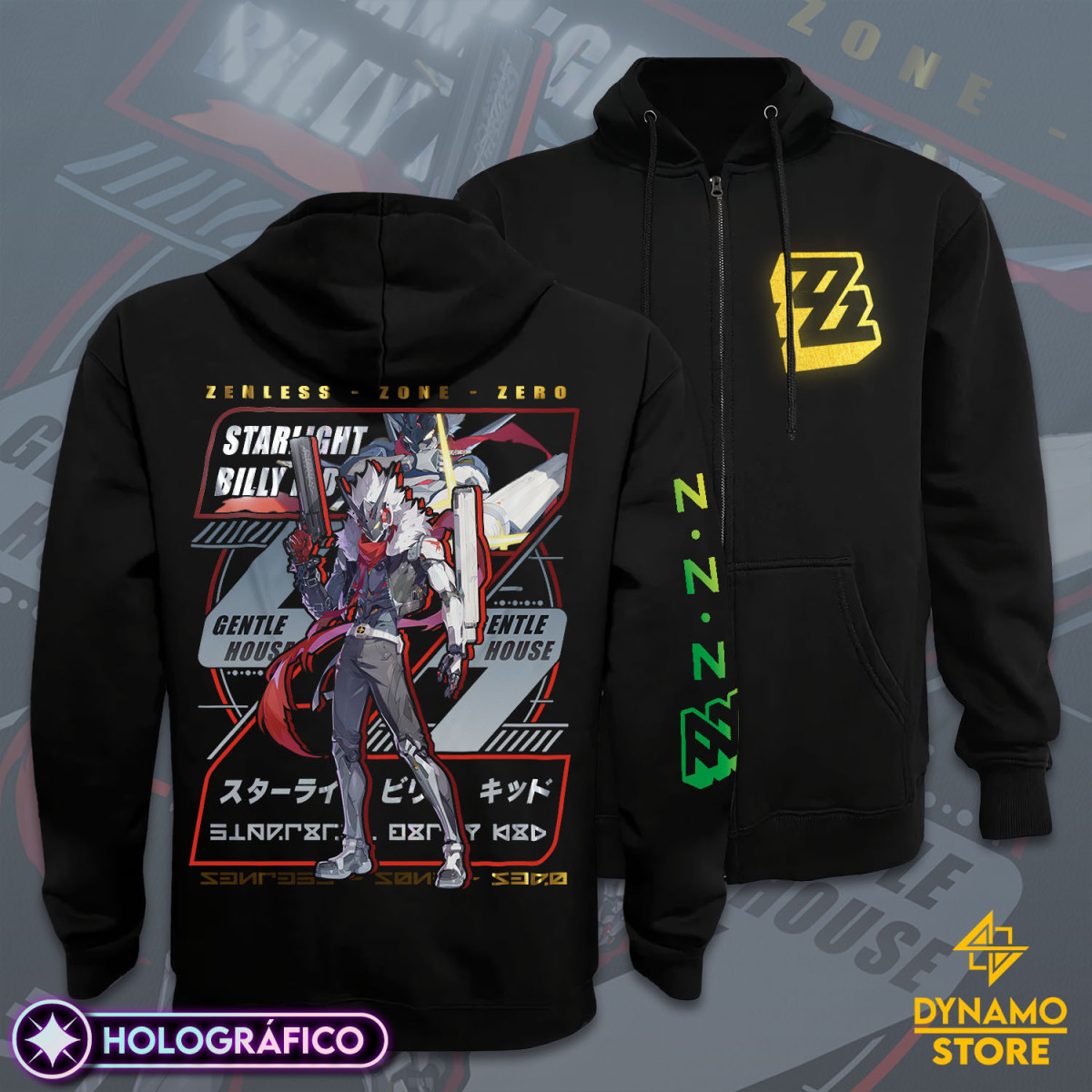 Starlight Billy Kid - Zenless Zone Zero - Poleron Holográfica - MYTHRIL PRINT