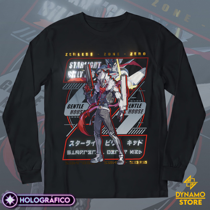 Starlight Billy Kid - Zenless Zone Zero - Polera Manga Larga Holográfica - MYTHRIL PRINT