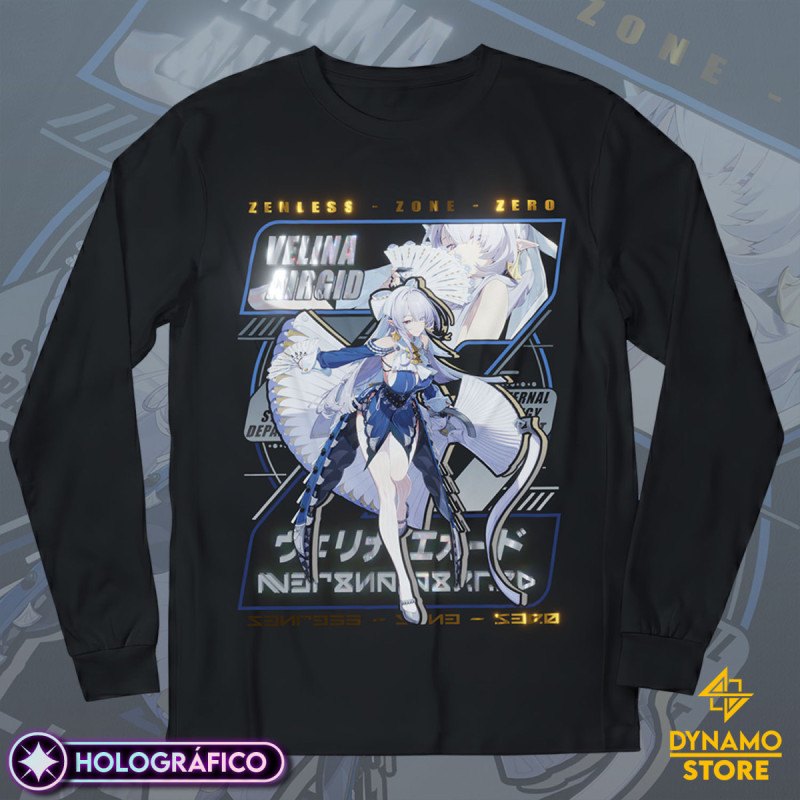 Velina Airgid - Zenless Zone Zero - Polera Manga Larga Holográfica - MYTHRIL PRINT