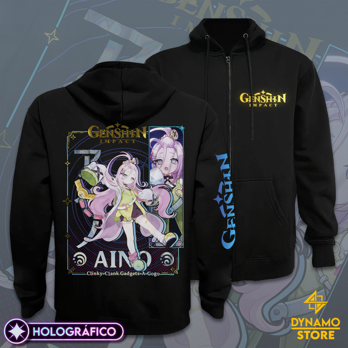 Aino - Genshin Impact - Poleron Holográfica - MYTHRIL PRINT