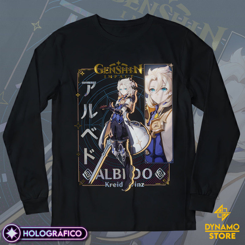 Albedo - Genshin Impact - Polera Manga Larga Holográfica - MYTHRIL PRINT