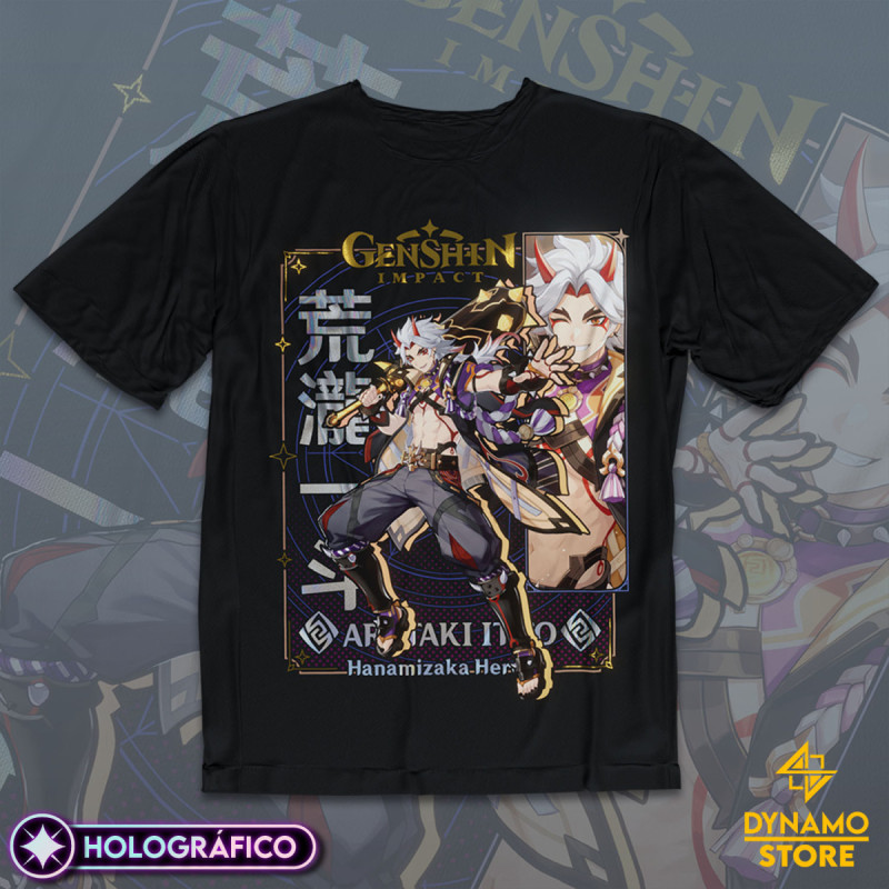 Arataki Itto - Genshin Impact - Polera Holográfica - MYTHRIL PRINT