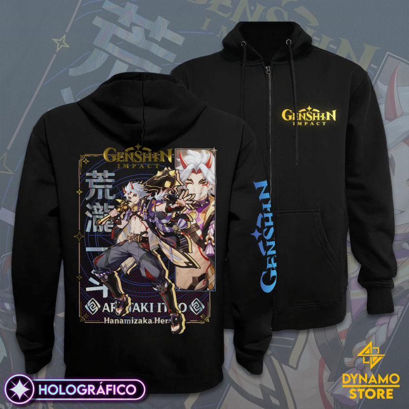 Arataki Itto - Genshin Impact - Poleron Holográfica - MYTHRIL PRINT