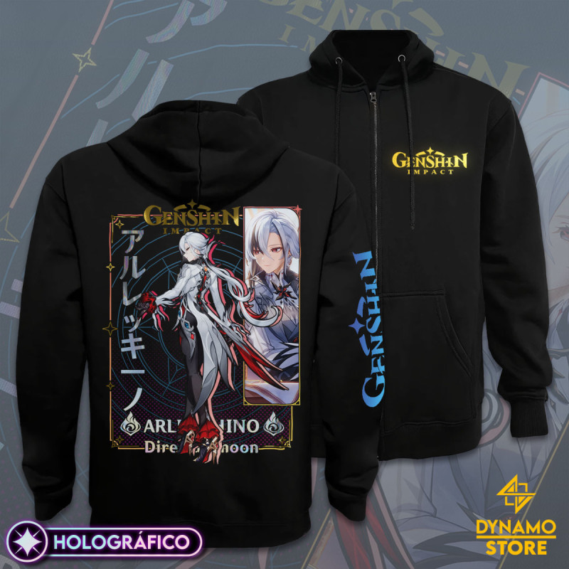Arlecchino - Genshin Impact - Poleron Holográfica - MYTHRIL PRINT