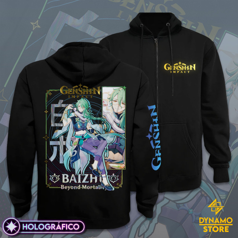 Baizhu - Genshin Impact - Poleron Holográfica - MYTHRIL PRINT