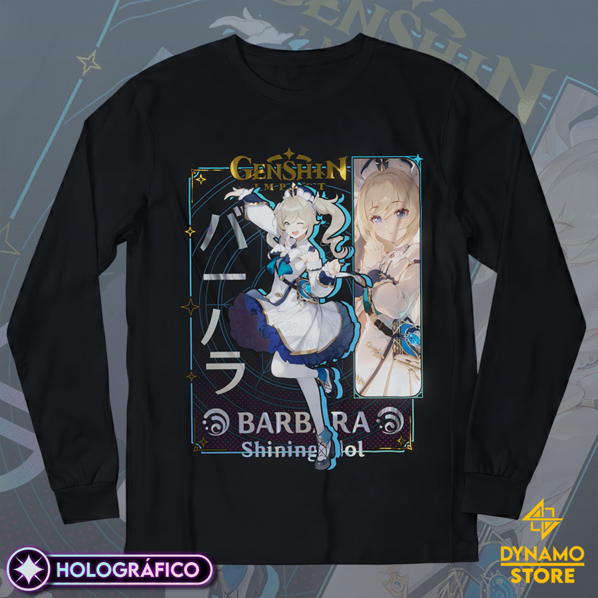 Barbara - Genshin Impact - Polera Manga Larga Holográfica - MYTHRIL PRINT