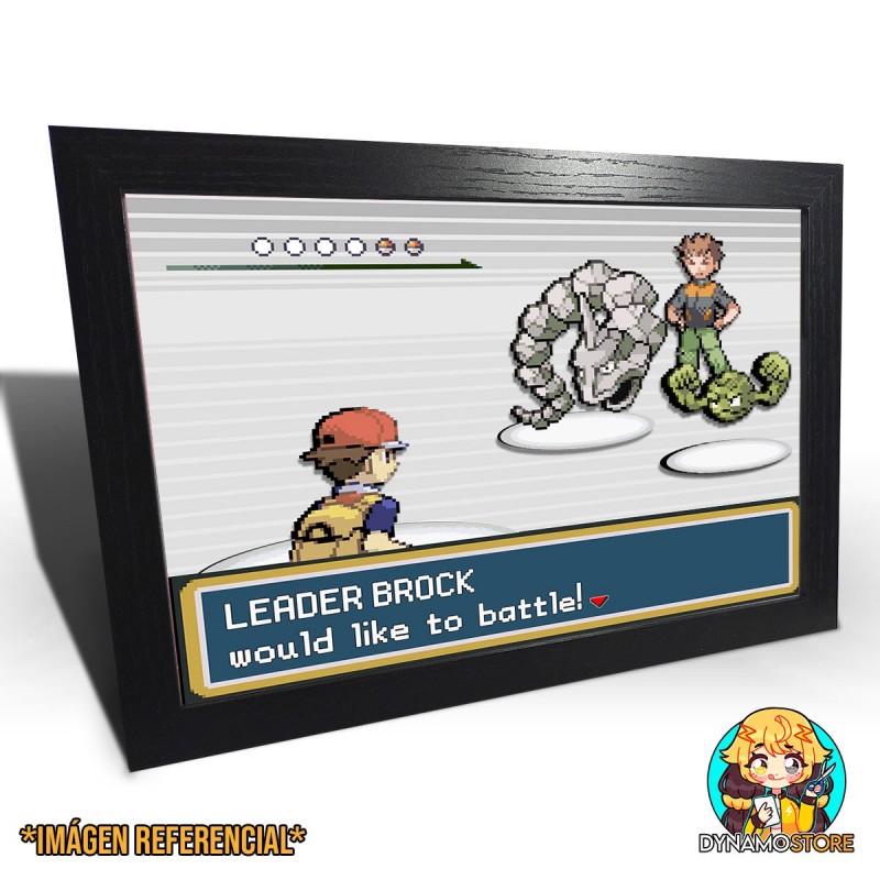 Pokemon Fire Red / Green Leaf Gym Leader Brock - Cuadro 3D