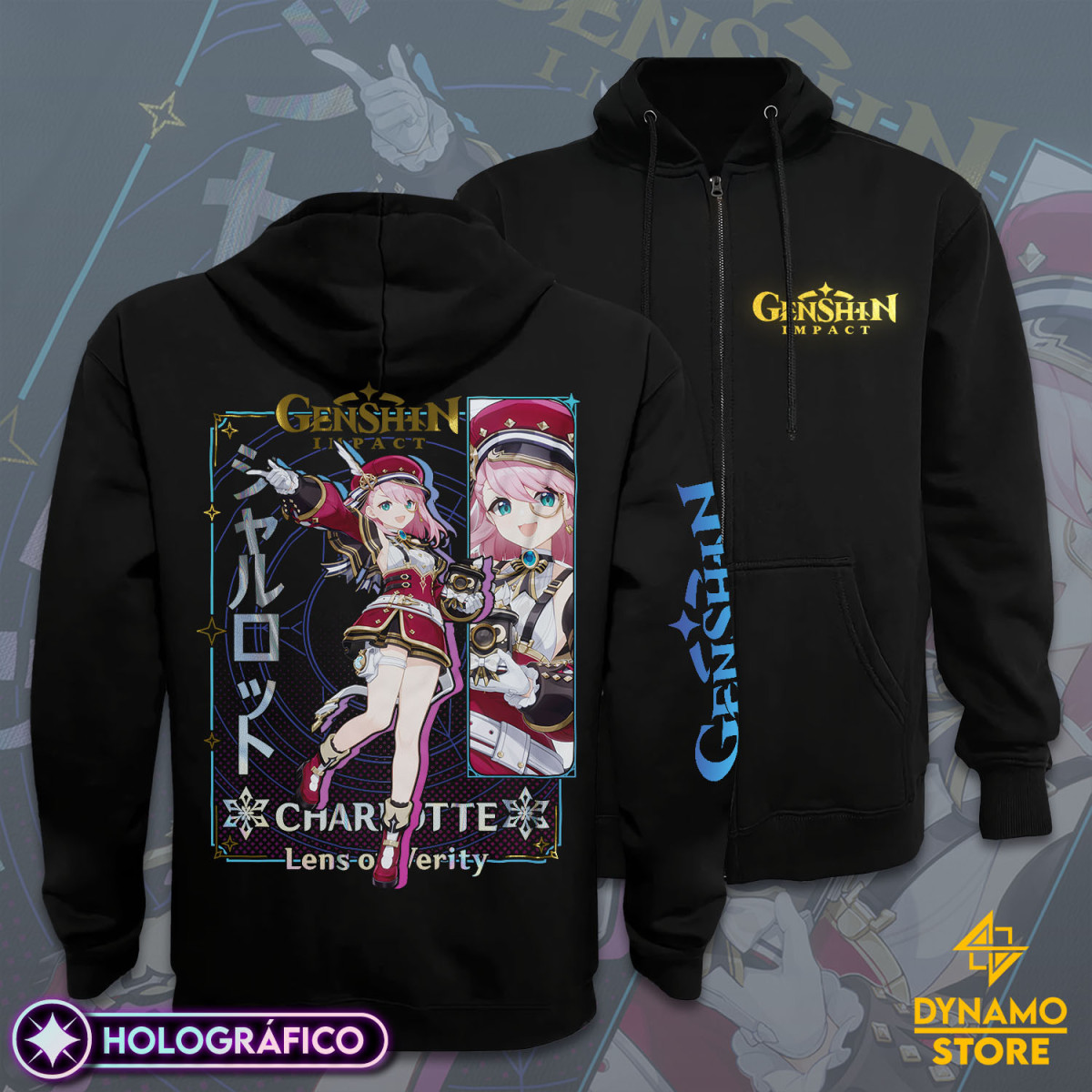 Charlotte - Genshin Impact - Poleron Holográfica - MYTHRIL PRINT