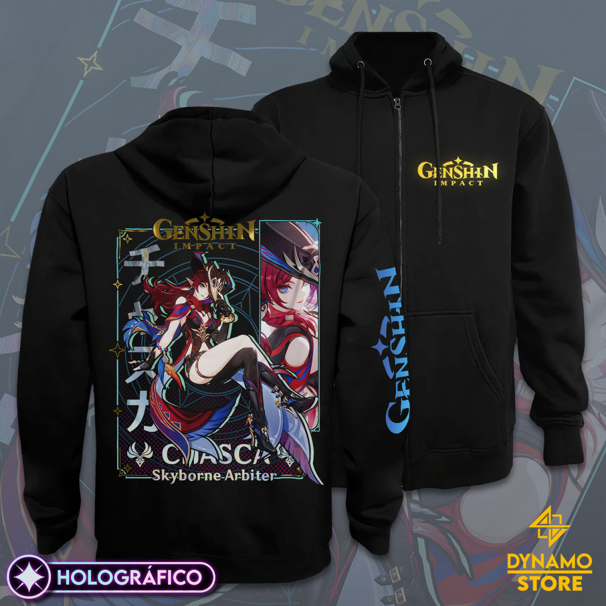 Chasca - Genshin Impact - Poleron Holográfica - MYTHRIL PRINT