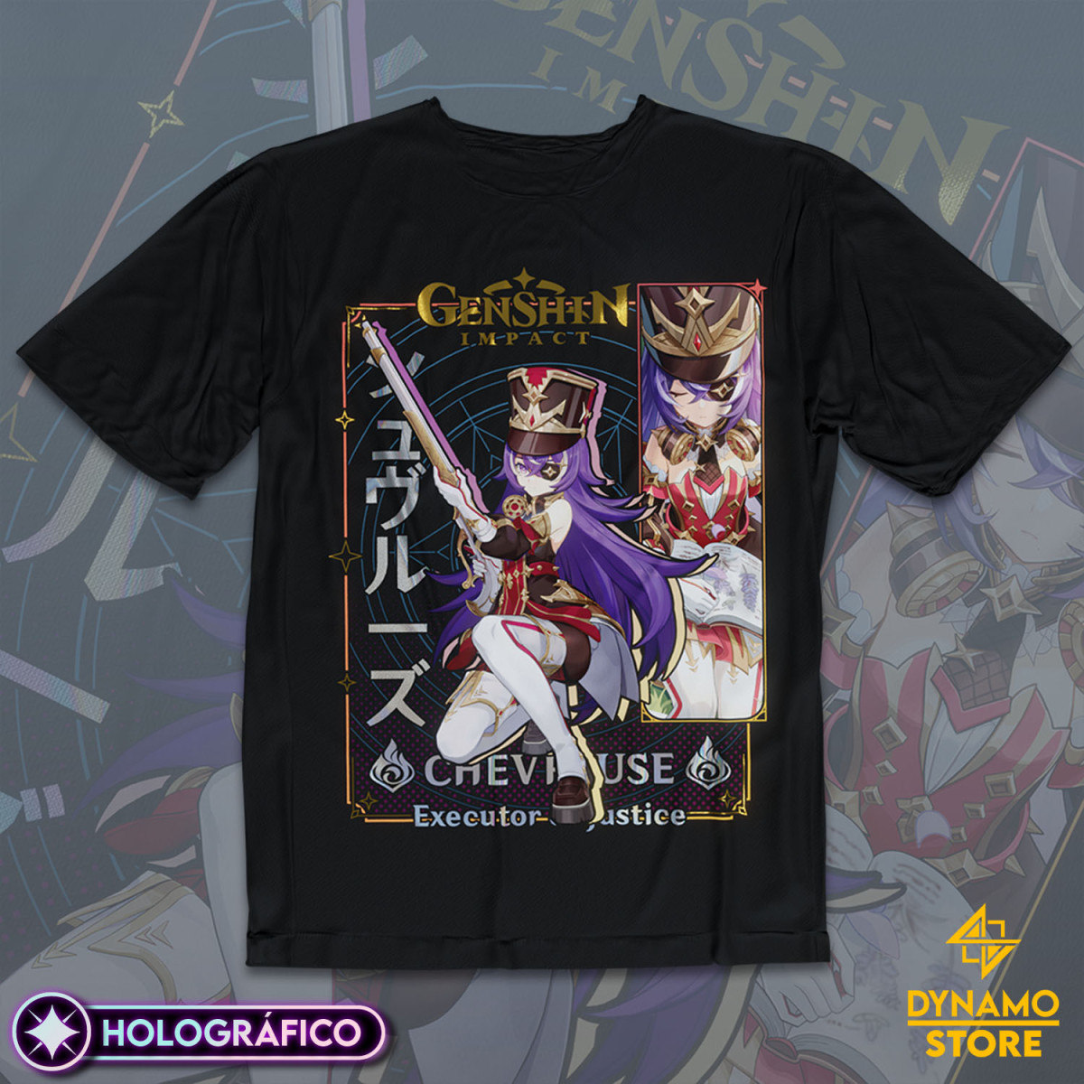 Chevreuse - Genshin Impact - Polera Holográfica - MYTHRIL PRINT