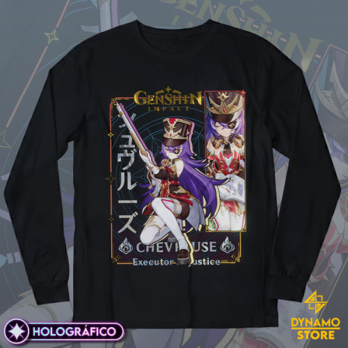 Chevreuse - Genshin Impact - Polera Manga Larga Holográfica - MYTHRIL PRINT