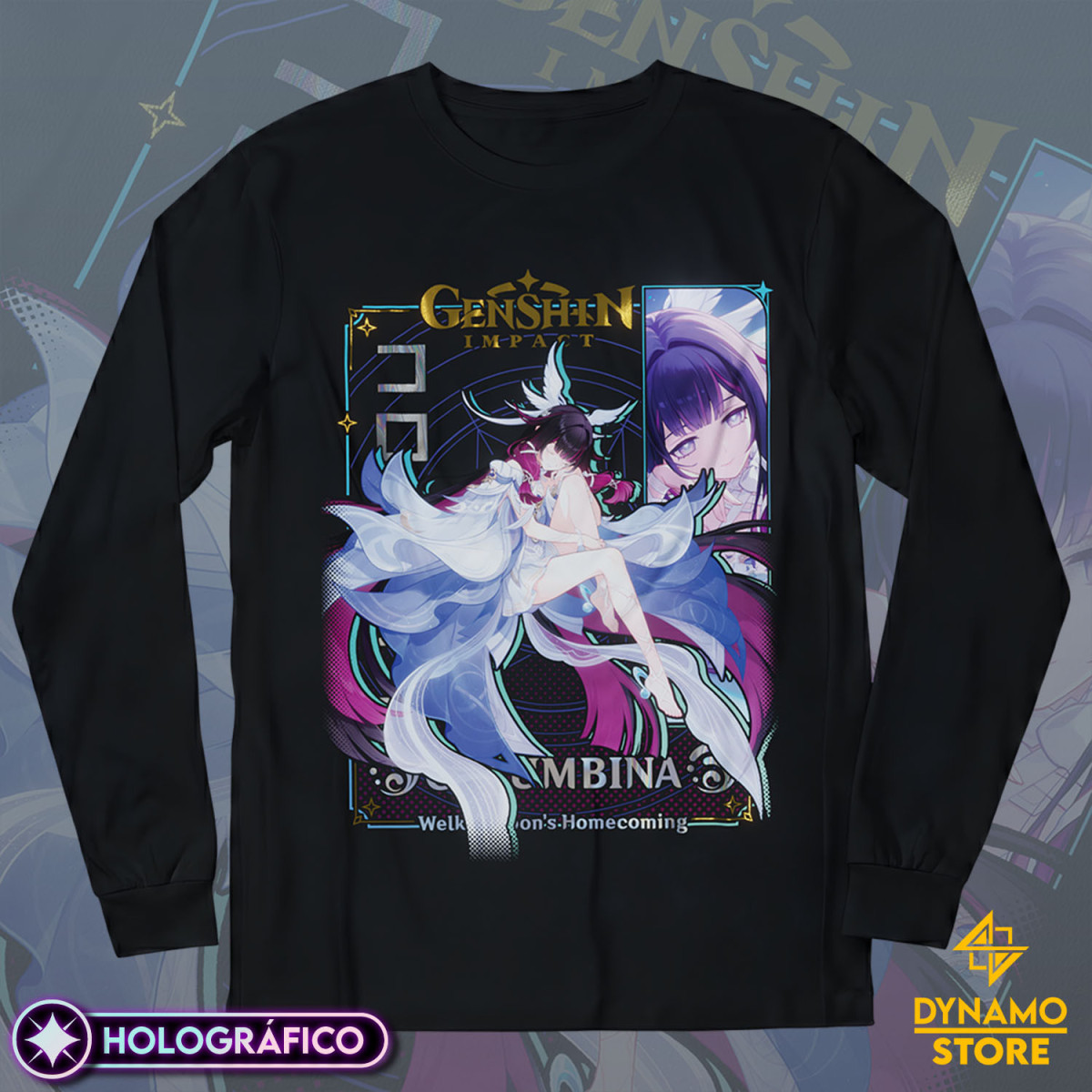Columbina - Genshin Impact - Polera Manga Larga Holográfica - MYTHRIL PRINT
