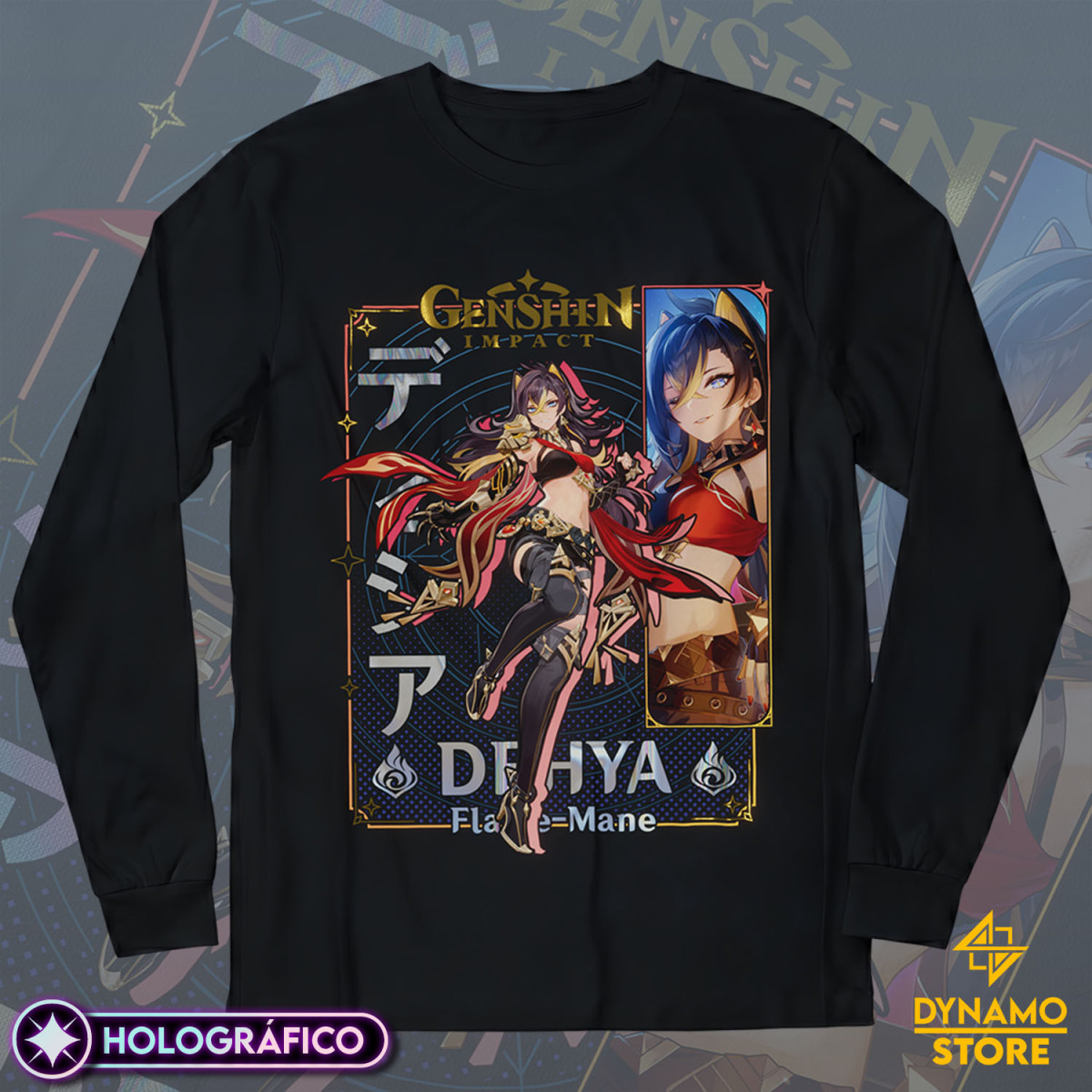 Dehya - Genshin Impact - Polera Manga Larga Holográfica - MYTHRIL PRINT
