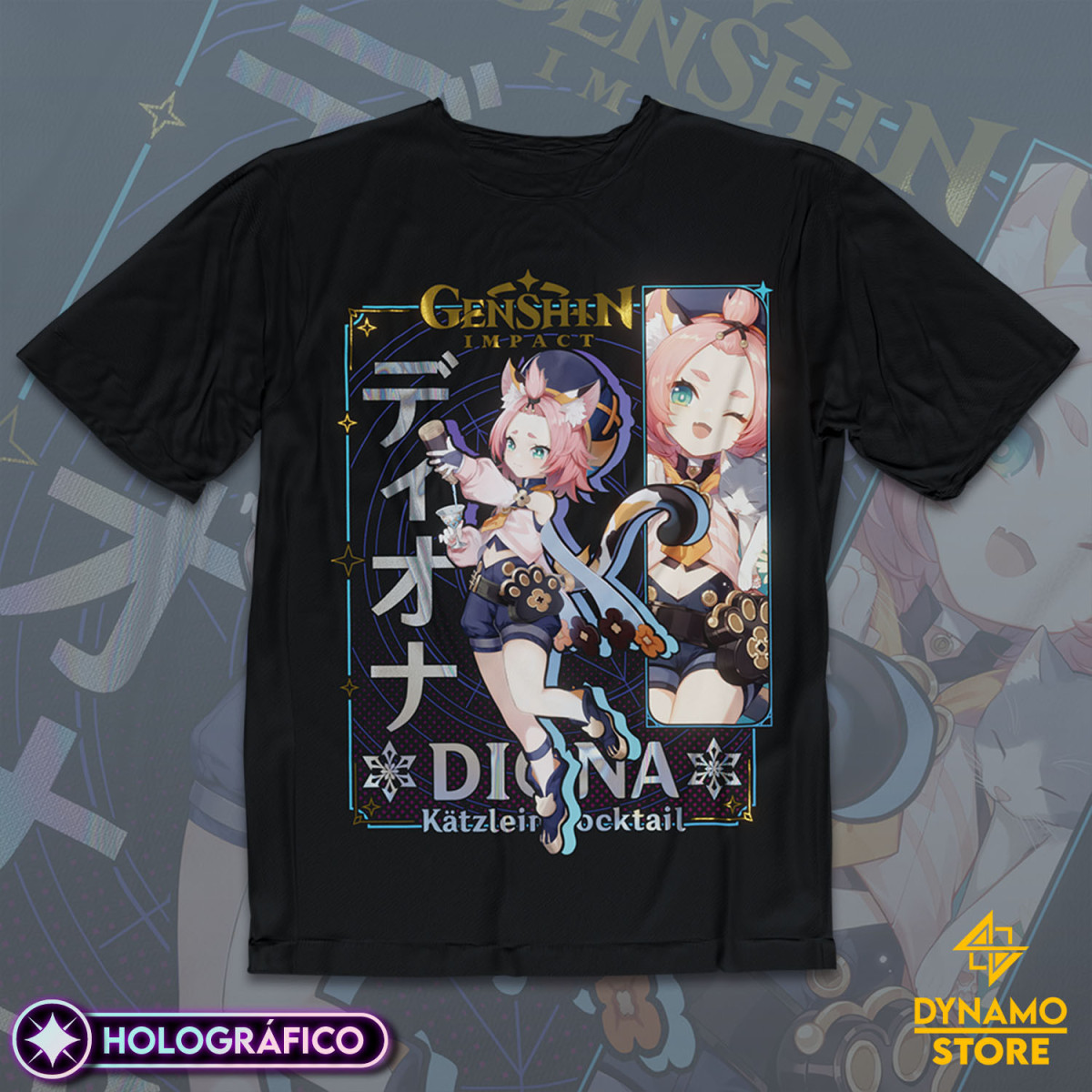 Diona - Genshin Impact - Polera Holográfica - MYTHRIL PRINT