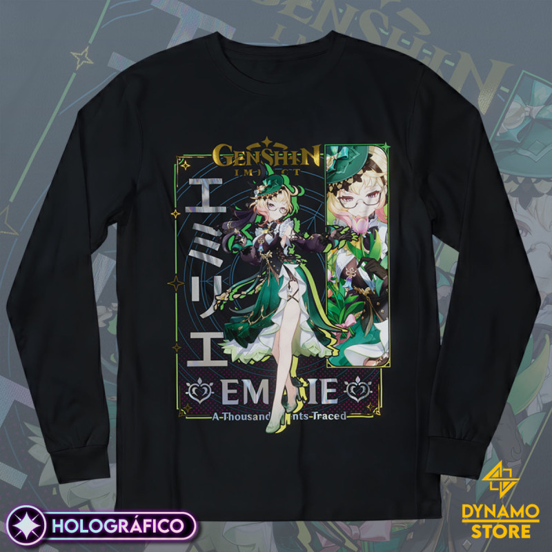 Emilie - Genshin Impact - Polera Manga Larga Holográfica - MYTHRIL PRINT