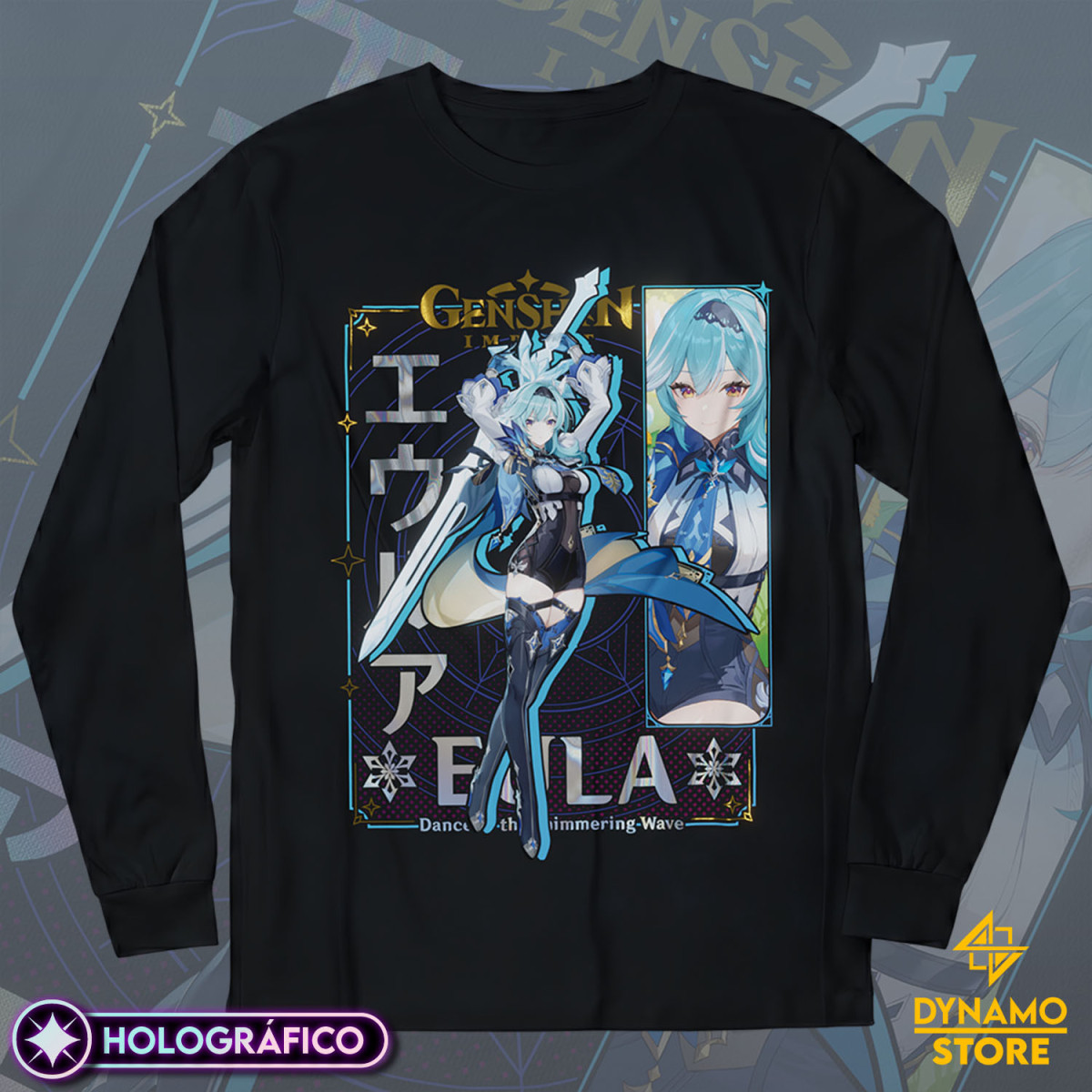 Eula - Genshin Impact - Polera Manga Larga Holográfica - MYTHRIL PRINT