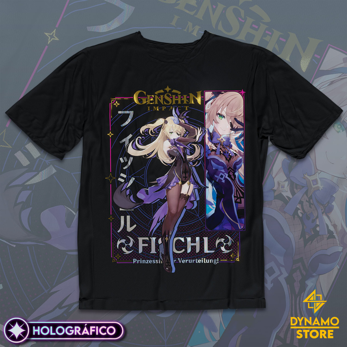 Fischl - Genshin Impact - Polera Holográfica - MYTHRIL PRINT