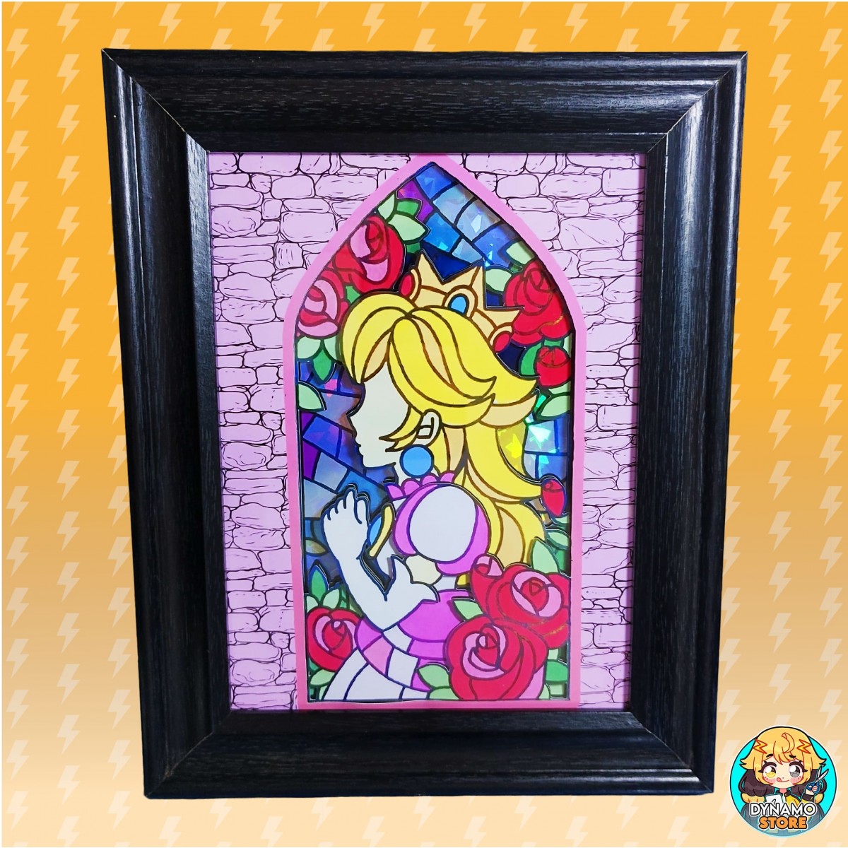 Princesa Peach Vitral - Cuadro 3D