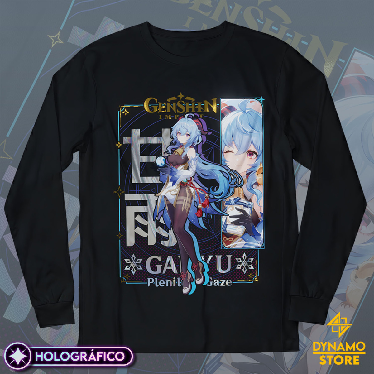 Ganyu - Genshin Impact - Polera Manga Larga Holográfica - MYTHRIL PRINT