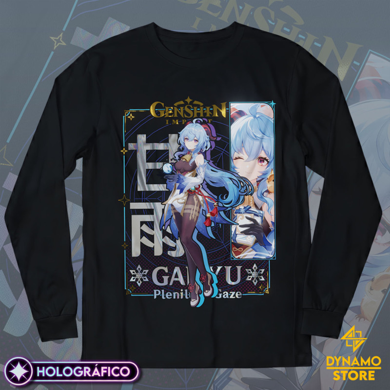 Ganyu - Genshin Impact - Polera Manga Larga Holográfica - MYTHRIL PRINT