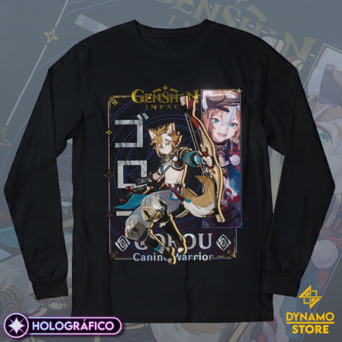 Gorou - Genshin Impact - Polera Manga Larga Holográfica - MYTHRIL PRINT