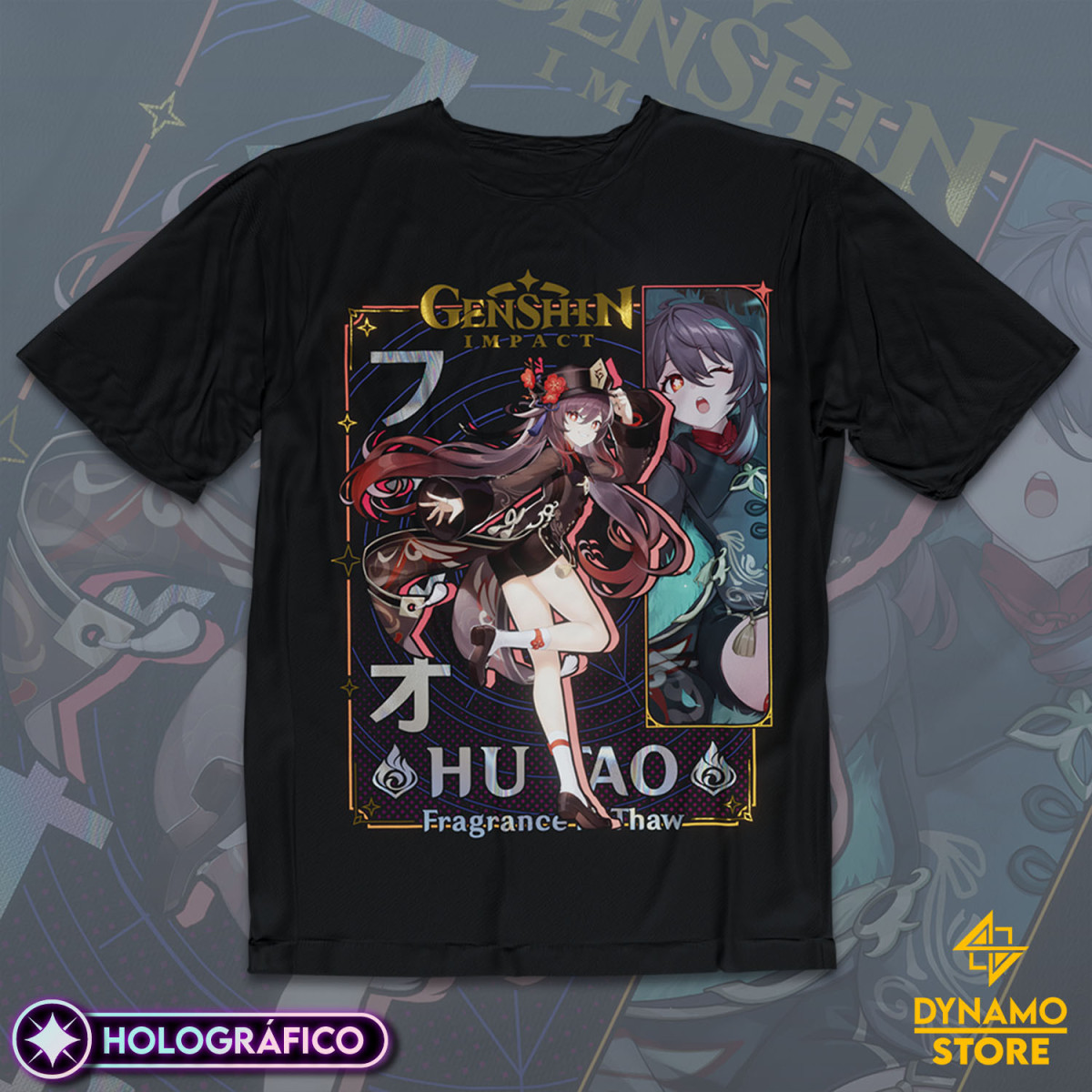 Hu Tao - Genshin Impact - Polera Holográfica - MYTHRIL PRINT