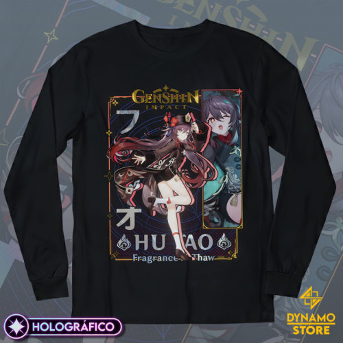 Hu Tao - Genshin Impact - Polera Manga Larga Holográfica - MYTHRIL PRINT