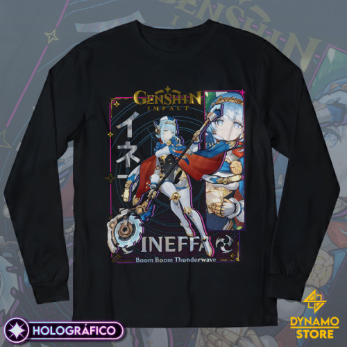 Ineffa - Genshin Impact - Polera Manga Larga Holográfica - MYTHRIL PRINT