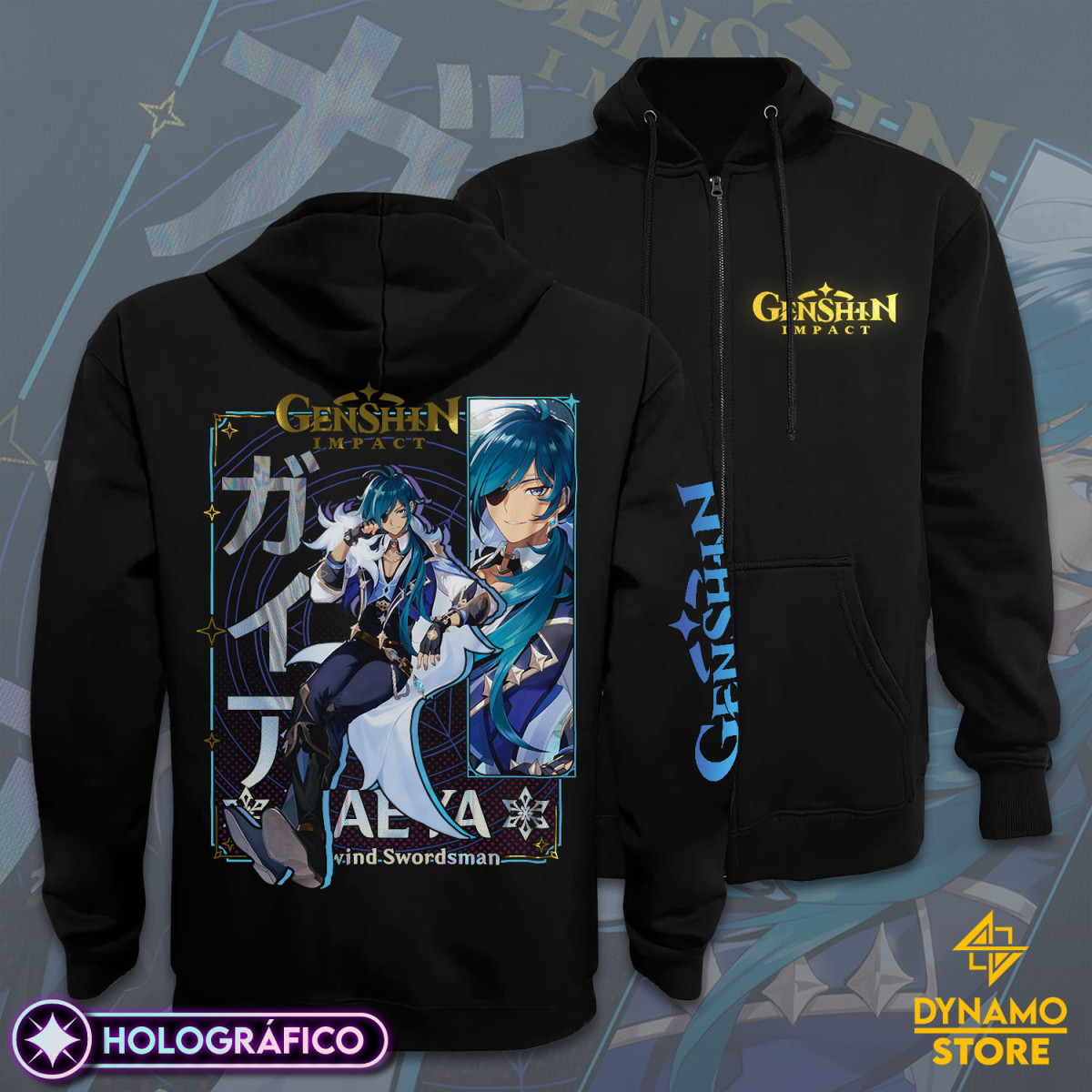 kaeya - Genshin Impact - Poleron Holográfica - MYTHRIL PRINT