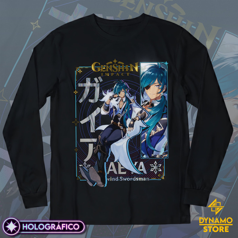 kaeya - Genshin Impact - Polera Manga Larga Holográfica - MYTHRIL PRINT