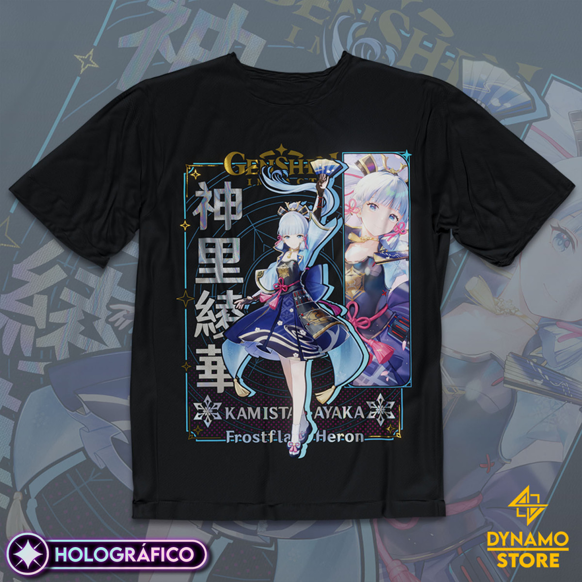 Kamisato Ayaka - Genshin Impact - Polera Holográfica - MYTHRIL PRINT