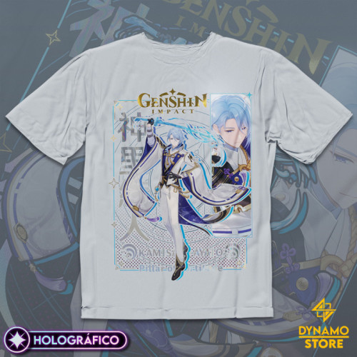 Kamisato Ayato - Genshin Impact - Polera Holográfica - MYTHRIL PRINT