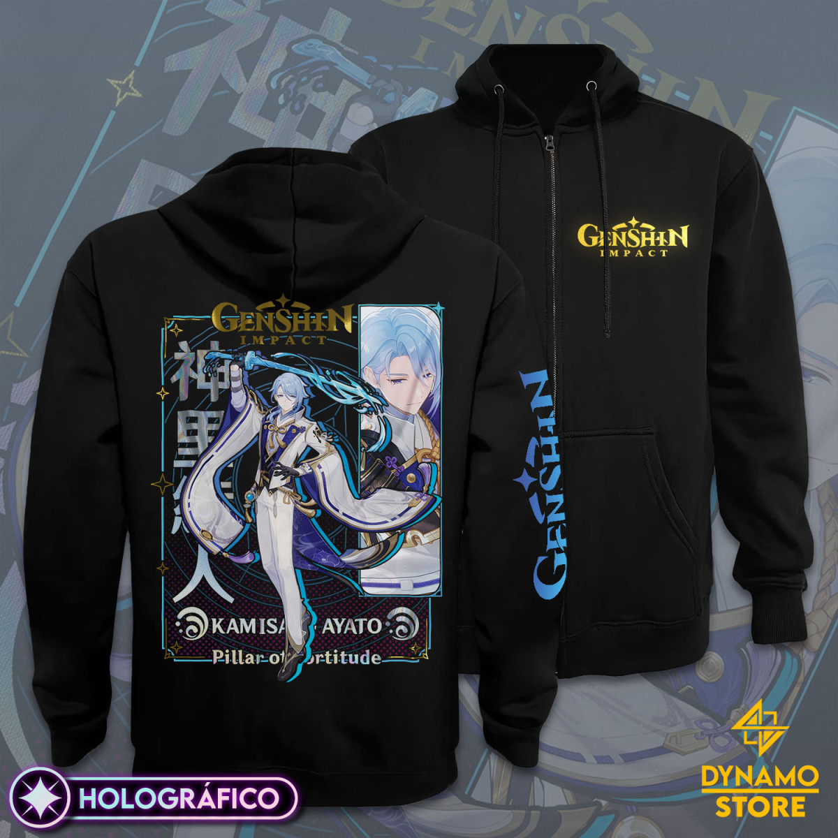 Kamisato Ayato - Genshin Impact - Poleron Holográfica - MYTHRIL PRINT