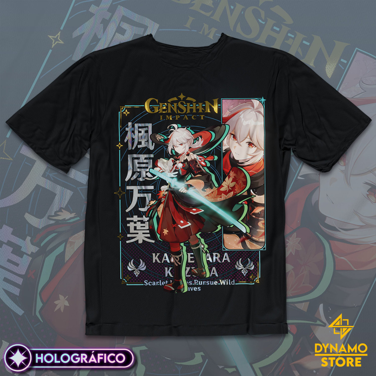 Kazuha - Genshin Impact - Polera Holográfica - MYTHRIL PRINT