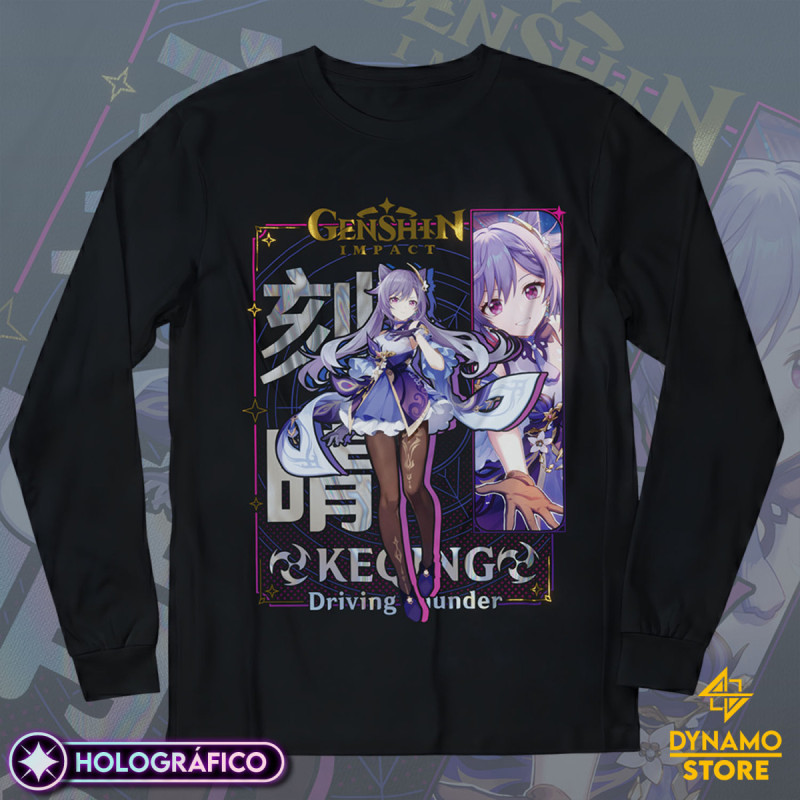 Keqing - Genshin Impact - Polera Manga Larga Holográfica - MYTHRIL PRINT