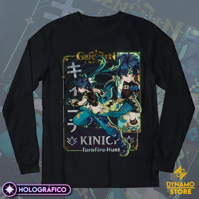 Kinich - Genshin Impact - Polera Manga Larga Holográfica - MYTHRIL PRINT