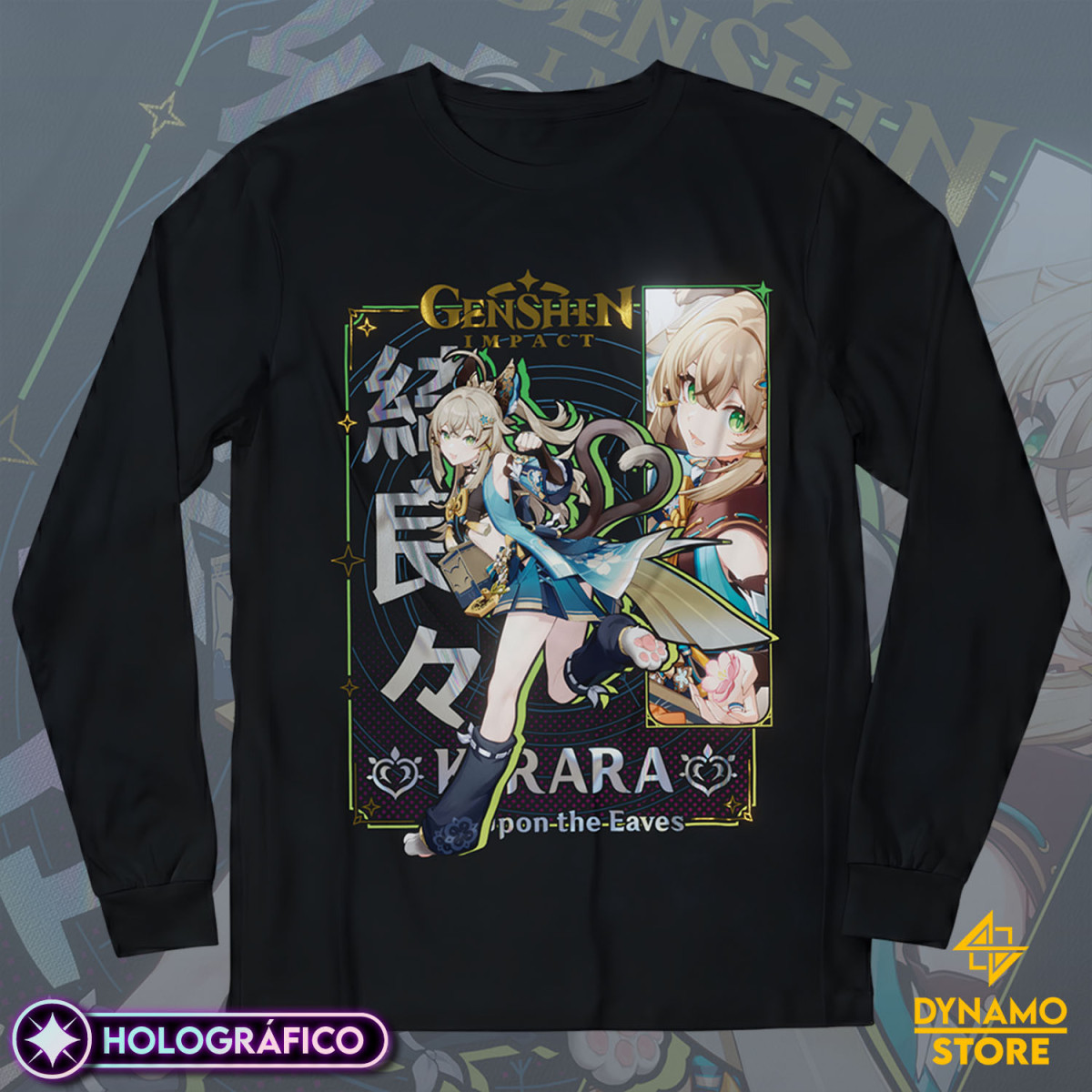 Kirara - Genshin Impact - Polera Manga Larga Holográfica - MYTHRIL PRINT