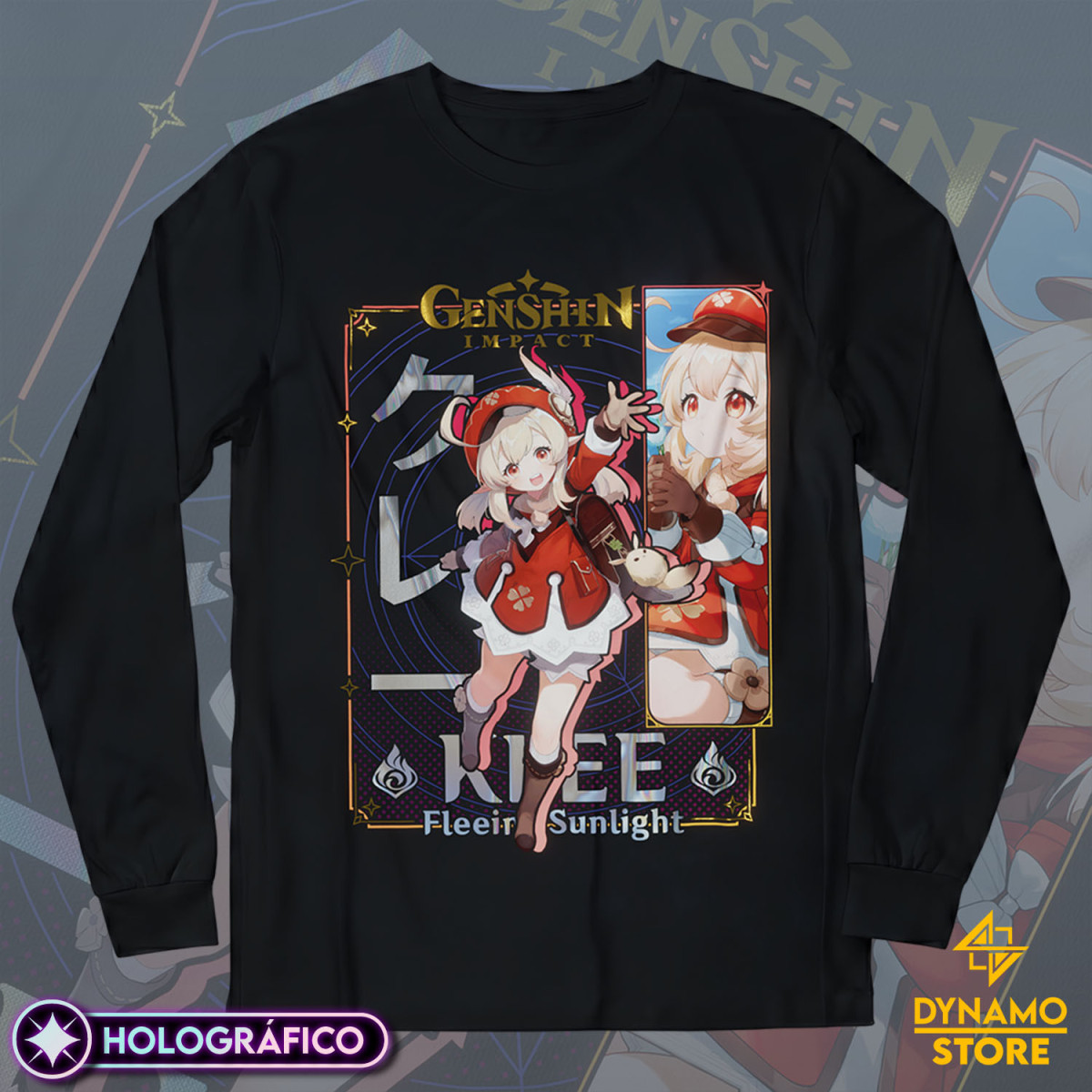 Klee - Genshin Impact - Polera Manga Larga Holográfica - MYTHRIL PRINT