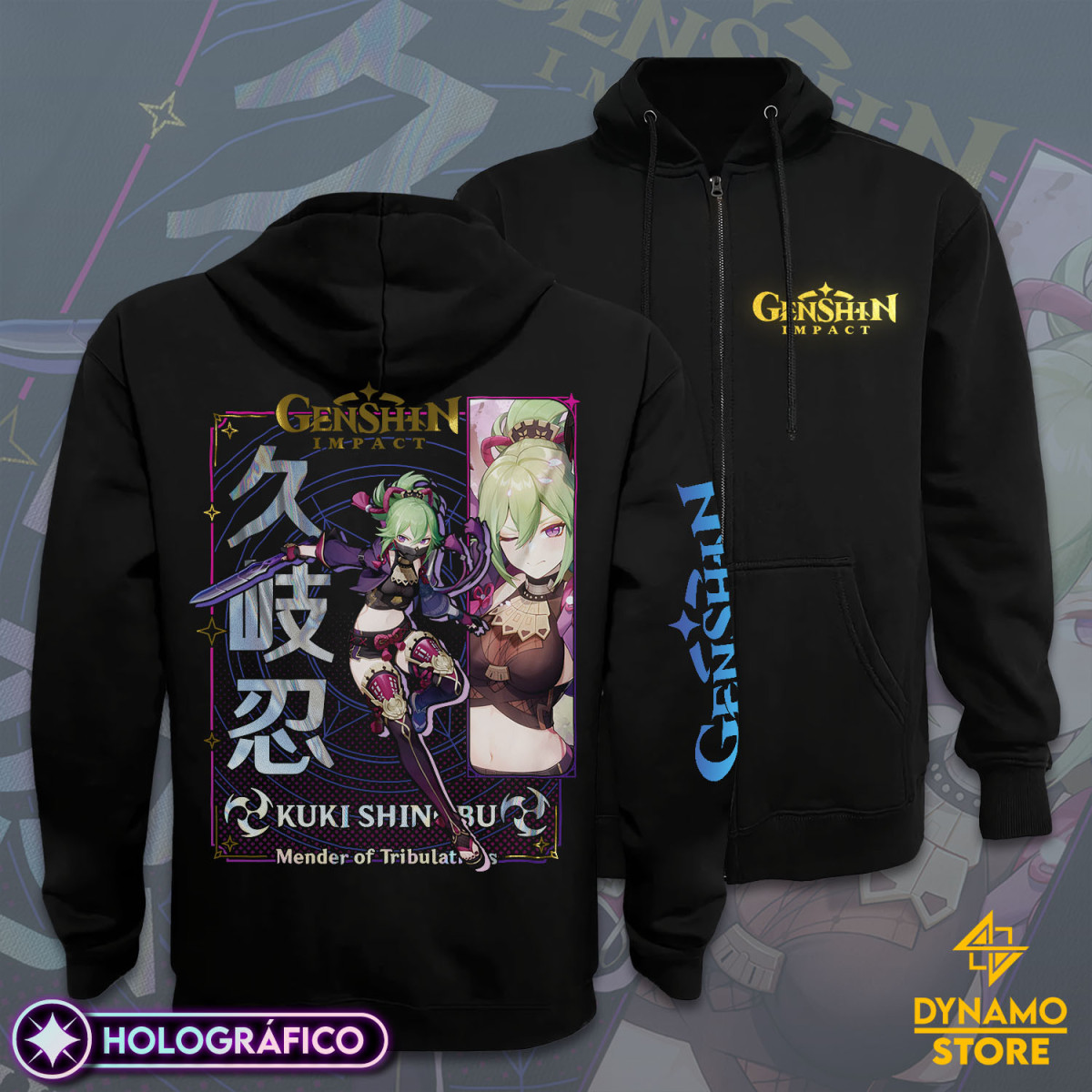 Kuki-Shinobi - Genshin Impact - Poleron Holográfica - MYTHRIL PRINT