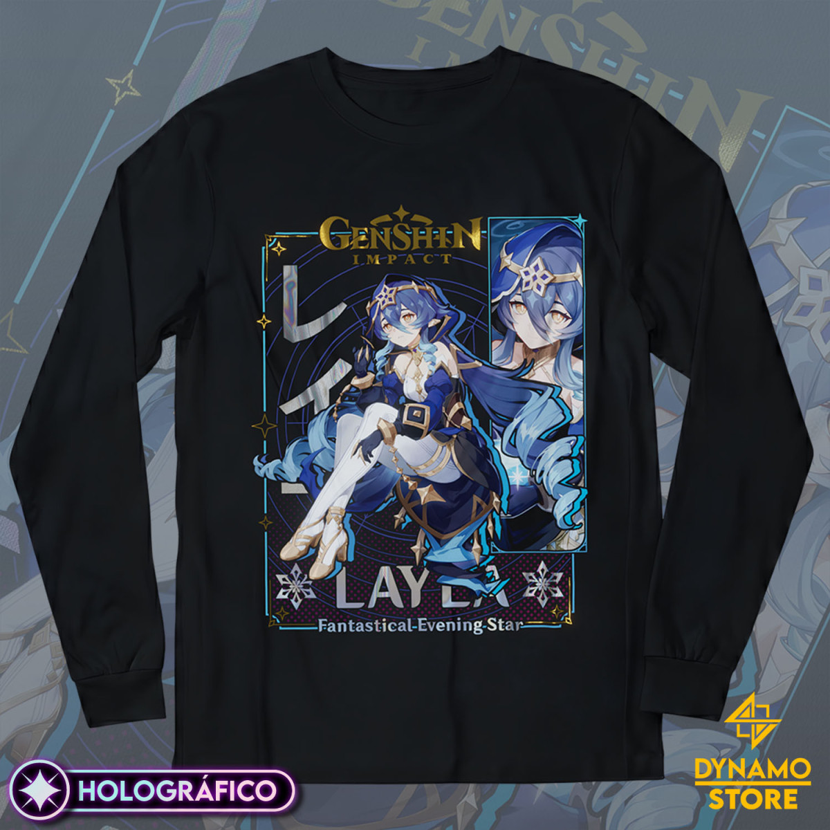 Laila - Genshin Impact - Polera Manga Larga Holográfica - MYTHRIL PRINT
