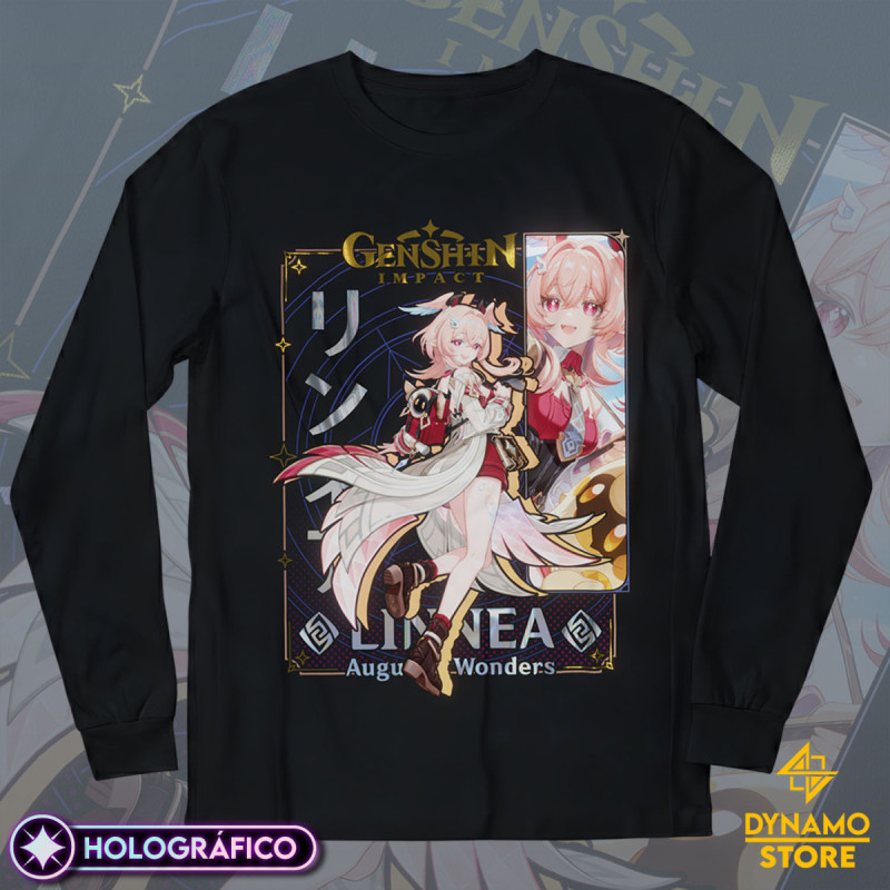 Linnea - Genshin Impact - Polera Manga Larga Holográfica - MYTHRIL PRINT