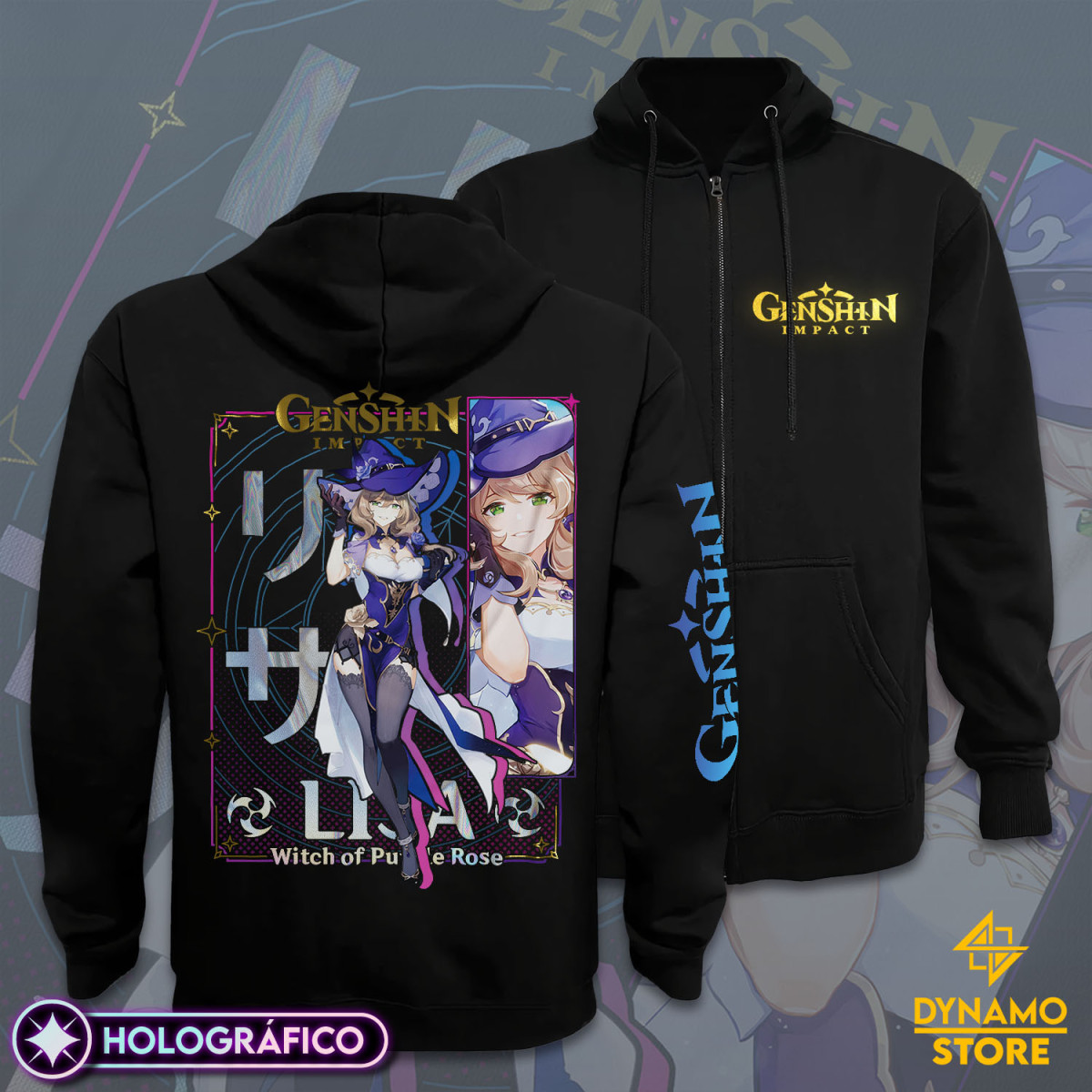 Lisa - Genshin Impact - Poleron Holográfica - MYTHRIL PRINT
